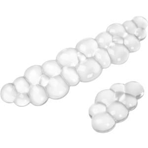 Gel Cloud Keyboard and Mouse Wrist Rest Set, Cute Ergonomic Wrist Support and Arm Support Keyboard Rest for Typing Pain ReliefSuitable for Office/Computer/Laptop/Gaming (Transparent White Set)