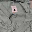 ZESICA Women's Casual Long Sleeve Crew Neck High Waist Smocked Flowy Tiered Midi Dress (XL, Sage)