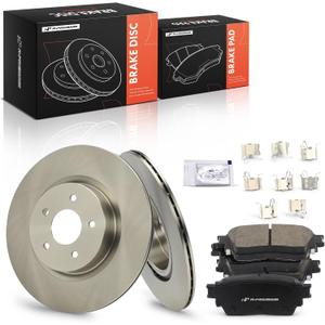 A-Premium 12.28 In(312mm) Rear Vented Brake Rotors & Ceramic Pads Kit