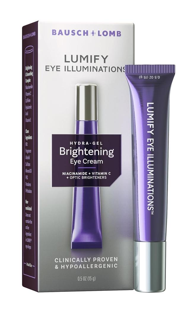 LUMIFY Eye Illuminations Hydra-Gel Brightening Eye Cream, Vitamin C, Caffeine, Niacinamide & Hyaluronic Acid to Brighten, Smooth & Reduce the Look of Fine Lines & Wrinkles, 0.5 Fl Oz (14 mL)