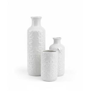 Small White Ceramic Vase Set of 3, Boho Modern White Flower Vase Room Decor, Farmhouse Decor, Vases for Your Kitchen, Bathroom, Bedroom, Living Room, Office&Shelf Centerpiece Table Decorations