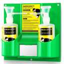 CGOLDENWALL Portable Eye Wash Station Wall Mounted Eyewash Station Emergency Eye Wash Kit, 2 * 16.09oz Eyewash Bottle, No Eyewash Solution, with a Free Eyewash Sign, 2 Sets