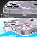 3 x LUHOURI for iPhone 15 Pro Max Case with Screen Protector - Crystal Acrylic Clear - Fashionable Designs for Women and Girls - Slim Fit Shockproof Protective Phone Cover 6.7",Nice Blossoms