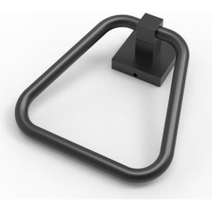 RUACQ Towel Ring, Square Base Hand Towel Ring, Stainless Steel Hand Towel Holder for Bathroom Wall, Sturdy and Rust-Resistant (Matte Black)