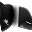 BOYUER Horn Door Mirror Covers,Glossy Black Adhesive Rearview Side Mirror Covers Caps For Ford 2020-2024 Explorer Accessories，Not Fit 2025 Explorer【With turn signal】