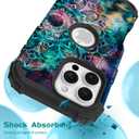 Hocase for iPhone 16 Pro Max Case, Heavy Duty Shockproof Protection Soft Silicone Rubber+Hard Plastic Bumpers Hybrid Protective Case for iPhone 16 Pro Max 2024 - Mandala in Galaxy