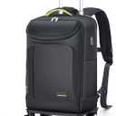 Lekebobor Travel Rolling Backpack, 18 inch Waterproof Bag with 360 Wheels for 15.6" Laptop, Convertible Airline Approved Travel Back Pack for Men & Women, Business, Commuter (Black)