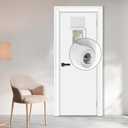 WdFour 100% Blackout Classroom Door Curtains - UV Protection & Privacy, Easy-to-Install Roller Blinds for Windows, (10Wx42L,Greyish White,1Piece).