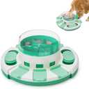 Potaroma Dog Puzzle Toy 2 Levels, Slow Feeder, Pup Food Treat Feeding Dispenser for IQ Training and Entertainment for All Breeds (Green White)