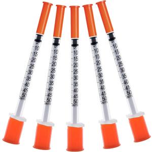 31G 0.5cc 1/4 Inch (6mm) Syringe with Needle, Individually Wrapped, Pack of 100