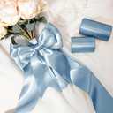 LaRibbons Light Blue Satin Ribbon 3 Inch x 10 Yards Continuous Light Blue Ribbon for Flower Bouquet, Chair Sashes, Baby Shower, Garland, Gift Wrapping, Christmas Decor, Craft Project