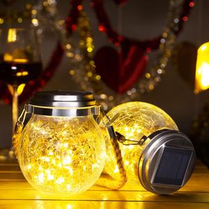 ROSHWEY Solar Lantern Gifts for Women, 4 Pack Hanging Garden Decor Lights Outdoor Waterproof with 30 LED for Halloween Christmas Easter Gift
