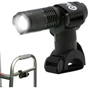 Life Mounts Universal Mounted LED Light - 3.5x1.5in, White LED - 360-Degree Rotation, Waterproof Silicone & Headlight for Walker with Seat - 300 Lumen Cree & Mobile Scooter Headlight