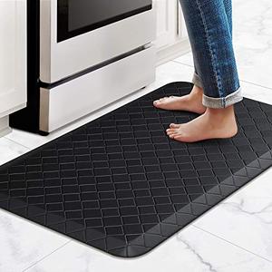 HappyTrends Floor Mat Cushioned Anti-Fatigue ,22"x54",Thick Waterproof Non-Slip Mats and Rugs Heavy Duty Ergonomic Comfort Rug for Kitchen,Floor,Office,Sink,Laundry,Black