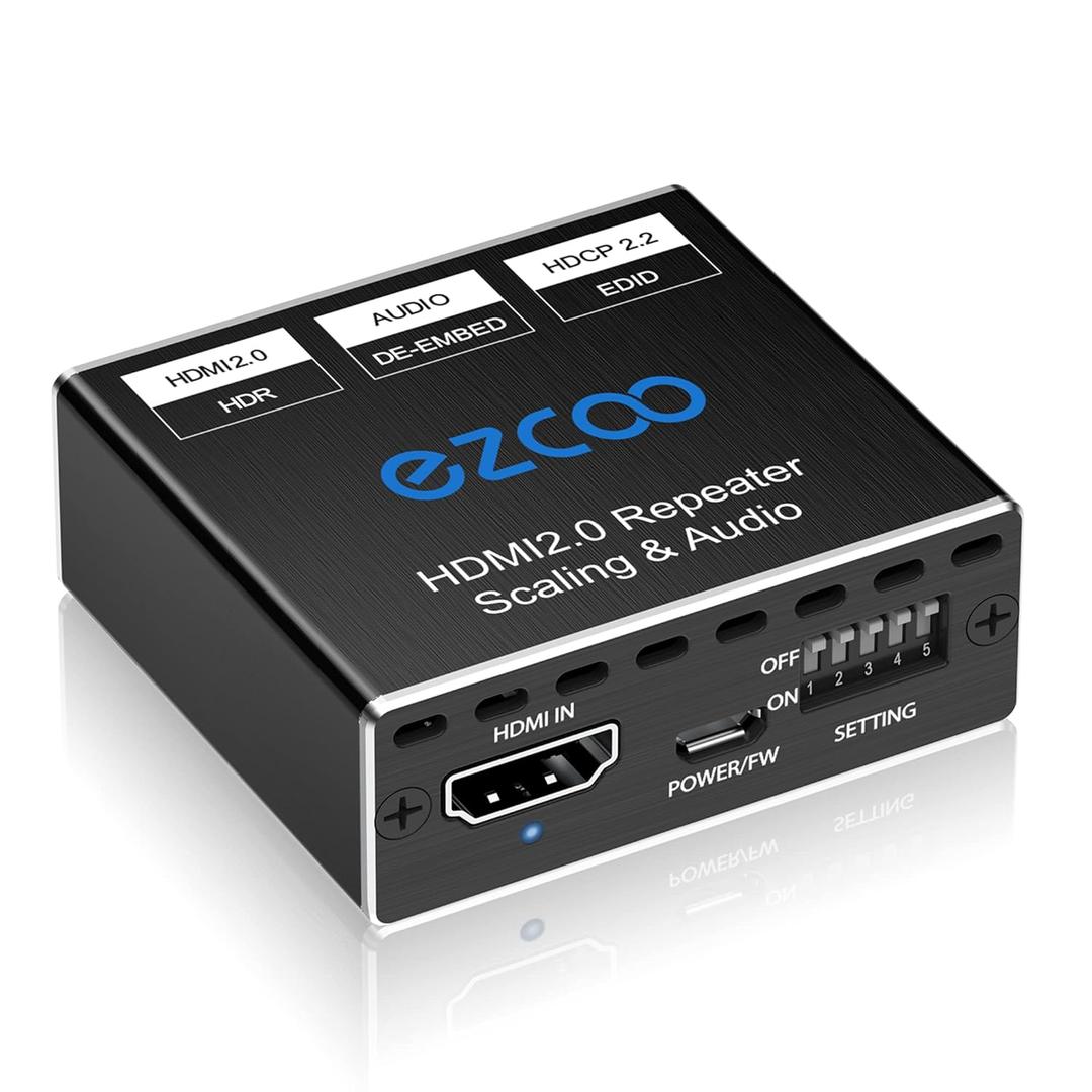 HDMI Splitter 1x1 Audio Extractor 4K 60Hz Atmos CEC EDID/Down-Scale/HDCP Switch Fit Various Video- SPDIF 5.1CH Optical Toslink,Stereo Audio Breakout, HDMI Repeater Digital De-embedder Decoder EX11PRO (HDMI 2.0 Audio Extractor)