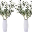 39 Inch Artificial Olive Branches for Vases, Fake Plants Greenery Stems with 222 Leaves Faux Olive Tree Branches Home Decor Indoor 4PCS