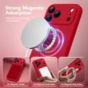 Magnetic for iPhone 17 Pro Max Case, Compatible with MagSafe, [Full Camera Protection][Screen Protector] Silicone Shockproof Protective Phone Case for iPhone 17 Pro Max 6.9", Deep Red