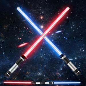 TOY Life 2 in 1 Light Up Saber 2 Pack for Kids Expandable Light Up Sword for Kids Adult LED + FX Sound Lightsavers Dual Light Up Toy Dark Saber for Adult Galaxy Wars Saber