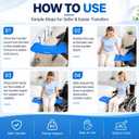 Slide Transfer Board, 33.5in Non-Slip Sliding Assist Board, Mobility Transfer Device for Elderly Seniors, Easy Transfer from Wheelchair to Bed, Car, Toilet, Supports Up to 330 Lbs