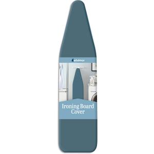 Whitmor Deluxe Ironing Board Cover and Pad, 100% Cotton Iron Board Replacement Cover with Heat-Resistant Surface, Fit for 54" L x 15" W Ironing Boards, (Ironing board not included) - Blue