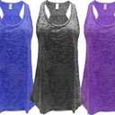 Epic MMA Gear Flowy Racerback Tank Top, Regular and Plus Sizes Pack of 3 (X-Large, Royal/Black/Purple)