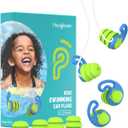 Hearprotek Swimming Ear Plugs for Kids, 2 Pairs Reusable Silicone Waterproof earplugs for Small Ear canals ToddlersChild Ear Protection for Swim Ear,Shower,Bath,Pool and Water Sports (3-12yrs) (Blue)