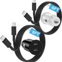 iPhone 16 15 Car Charger[Apple MFi Certified],40W Dual USB C Car Charge Adapter Fast Charging for iPhone16 15 Pro/16 15 Pro Max Plus,6FT USB C to USB C Cable for iPad Pro,Galaxy S24/S23-Black+White