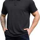 NIASHOT Men's Polo Shirts Tactical Short Sleeve Golf T-Shirt Athletic Collared Summer Shirts (M)