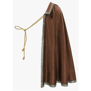 FURPHI Medieval Tudor Half Shoulder Cape Royal Renaissance Shawl Cloak for Cavalier Ranger LARP Costume