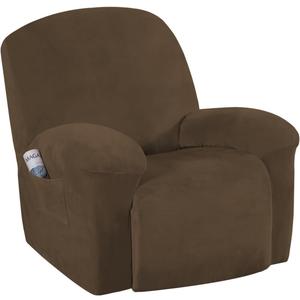 H.VERSAILTEX Stretch Recliner Slipcovers Recliner Chair Cover Sofa Furniture Cover 1-Piece Modern Rich Velvet Form Fit Stylish Protector Feature Rich and Soft Fabric (Bronze Brown, Large)