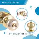 Privacy Door Knob with Lock for Bedroom Bathroom Interior Door Handle Easy Install Room Door Locks Indoor Door Knob Set Privacy Door Handle Gold Knobs for Home Office (Gold, Pack of 1)