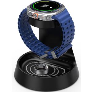 Watch Charger for Samsung - Galaxy Watch 8 Charger Stand with Built-in Magnetic Module, Wireless Charging Station for Samsung Galaxy Watch Ultra 8 7 6 5 4 FE - Bedside Organizer with Jewelry Tray