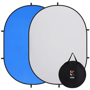 Kate Collapsible Pop-Up Blue Gray Backdrop for Self-Tape Auditions 581 | Collapsible Backdrop 5'x6.5'Blue Gray Portable Photography Background for Self-Tape Auditions, Professional Headshots