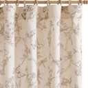 jinchan Floral Curtains Lined Linen Blend Curtain for Living Room 84 Inch Length Taupe Farmhouse Flower Patterned Curtain French Country Curtains Drapes Back Tab Rod Pocket 2 Panels