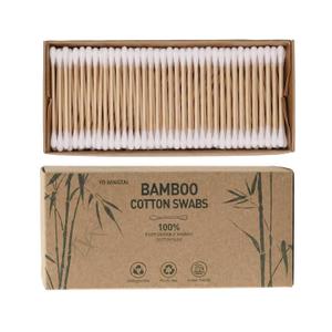 Bamboo Cotton Swabs 500 Count Natural Buds 100% Biodegradable Organic Wooden Sticks for Ears Makeup Safety Mouth Travel Clean Skin Club