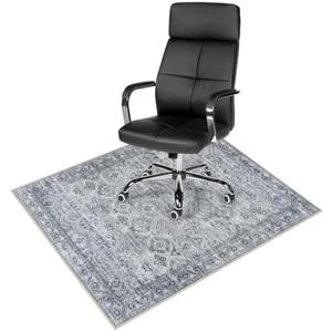 Anidaroel 36"x48" Office Chair Mat for Hardwood Floor, Floor Mat for Office Chair, Computer Chair Mat, Under Desk Rug for Rolling Chair, Low Pile Carpet Protector Mat, Gray