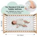 Yoofoss Baby Crib Sheets for Boys Girls, Fitted Crib Sheet 2 Pack for Standard Crib and Toddler Mattress, Super Soft Microfiber Baby Sheet 28x52x8in(Green+Leaf)