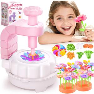 windpaint Toys for Girls 3 4 5 6 7 8 9 10 Years Old, DIY Craft Kits for Kids, Fabric Flower Bouquets for Girls Gifts, Educational Learning Detective Toys for Toddler Kids,Birthdays Gifts (Purple) (Pink)