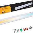 Ansen Hardwired Under Cabinet Lighting, 24in 18W LED Light for Kitchen/Closet, 1237lm, CRI>92, R9>90, 3 Color Temperature, Dimmable, 3000K/4000K/5000K(Warm White, Cool White, Daylight)