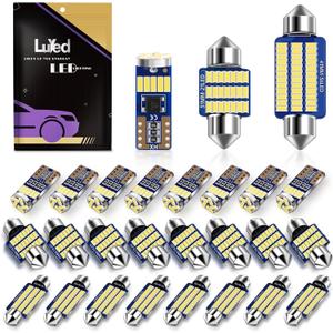 LUYED 24 PCS LED Interior Car Bulb Kit - 194/T10/DE3175 31mm/42mm Super Bright White Bulbs for Dome,Map,License Plate,Door,Trunk,Side Marker,Cornering Lights - Universal Fit for Cars, Trucks, SUVs