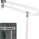 INNOLIFE Handicap Grab Bars Rails, 29.5 Inch Foldable Toilet Grab Bar Flip Up Safety Rails Anti-Slip Grip Shower Assist Aid Safety for Elderly Pregnant Women Disabled Bar, White
