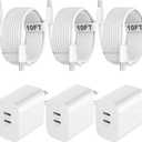 USB C Charger for iPhone 16/15 Pro Max Charger Fast Charging, 20W C Charge Block with 10FT USB C to C Cord Cable Compatible for iPhone 16 15 Pro Max/16 15 Pro/16 15 Plus/16 15 (white)