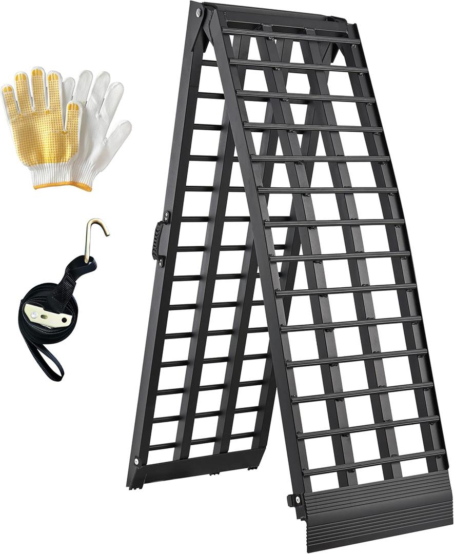 10ft Motorcycle Ramp 1500LBS Capacity, 120"x17.7" Black Truck Ramps, Loading Ramps for Pick Up Motorcycle, ATV, UTV, Dirt Bike, Lawn Mower, Golf Cart, Garden Tractor