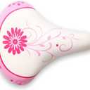AVASTA Kids Bicycle Saddle for Girls & Boys Waterproof Wide Soft Bike Cushion Dual Shock Absorbing Fit for 12 14 16 18 20 or 20 22 24 26 inch Mountain Road Bike (Pink)