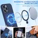 Mag-Ring Designed for iPhone 16 Pro Case, Liquid Silicone Soft Slim Phone Case with Stand [MagSafe Compatible] 1x Screen Protector Included (Midnight Blue, iPhone 16 Pro)