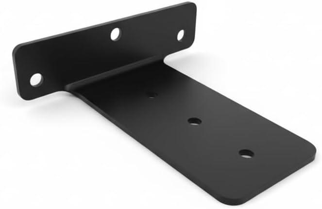 4 Inch Floating Shelf Bracket, Heavy Duty Black Steel L-Shaped Wall Mounted Shelf Bracket - Concealed L Bracket for Small Shelf, Perfect for Kitchen, Bathroom, Office, Living Room (2-Pack)