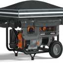 Generator Tent With Bracket, Generator Cover Whlie Running, 32X24X24 inches, Roof Design Without Water Accumulation, 1680D Marine Canvas Production+Heavy-Duty Stainless Steel Bracket, Black
