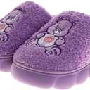 Josmo Care Bear Slippers for Women - Share Bear Slipper Sandal House Shoes - NonSlip Comfy Plush Soft Fluffy Warm - Purple (Size 7-8 Adults)