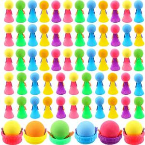 64 Pieces Jumping Spring Toys Cute Colorful Jumping Popper Spring Bouncy Launcher Toy for Goodie Bag Stuffers Stocking Stuffers Birthday Christmas Party Favors, Random Color