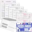 1099 NEC Forms 2025 for 25 Recipients 4 Part Laser Tax Forms Kit, 3 1096 Forms, 25 Security Self Seal Envelopes, Compatible with QuickBooks and Accounting Software, 2025 1099 NEC
